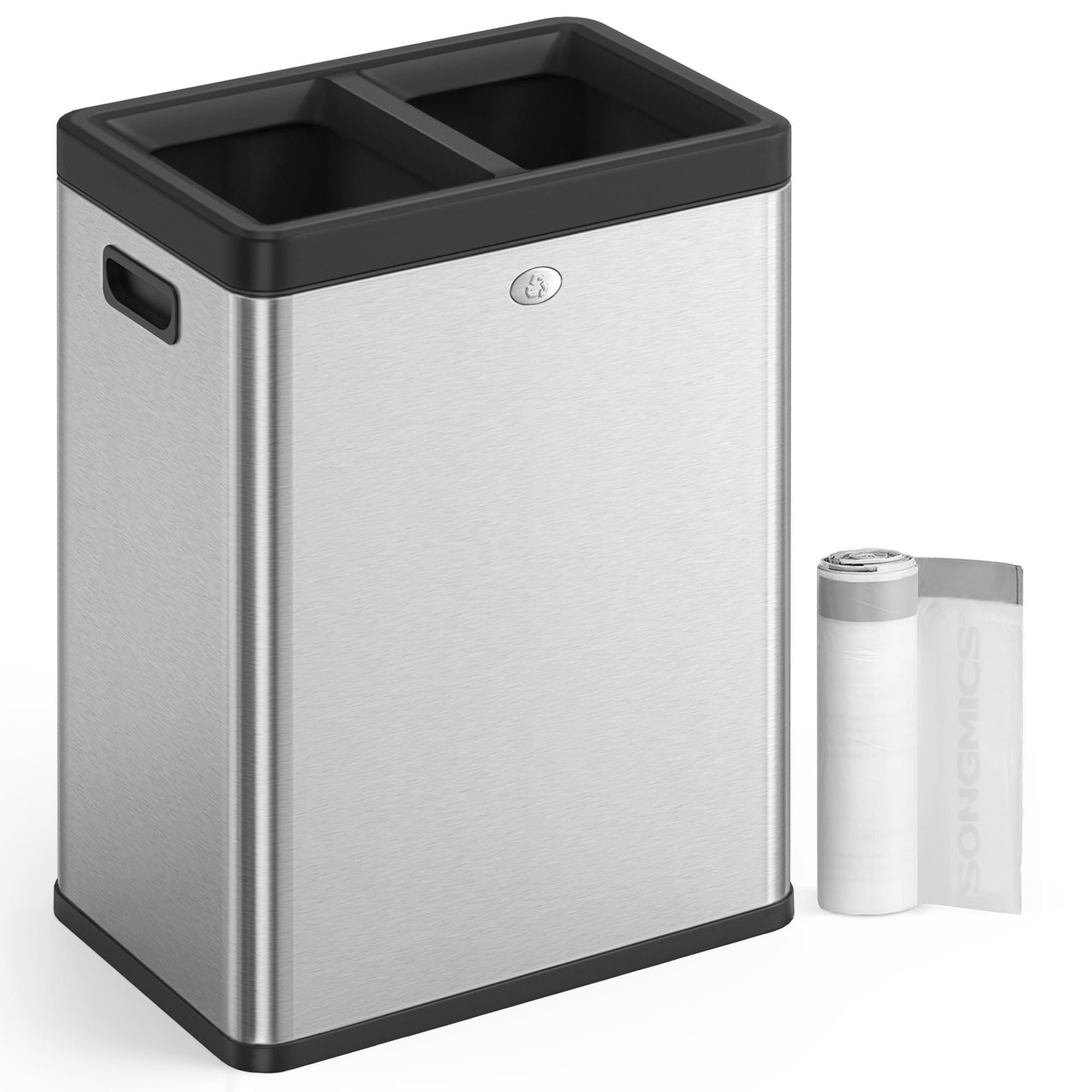 Amazon.com: SONGMICS 2 x 6.6 Gallon Open Top Trash Can, Dual